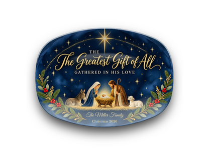 Gathered in His Love Personalized Nativity Platter