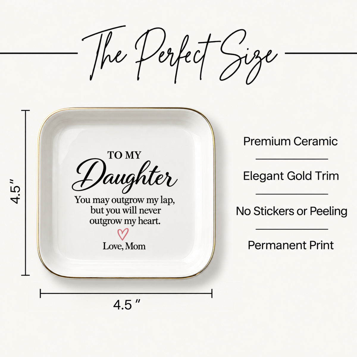 Daughter Jewelry Dish | Never Outgrow My Heart