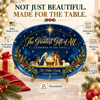 Gathered in His Love Personalized Nativity Platter