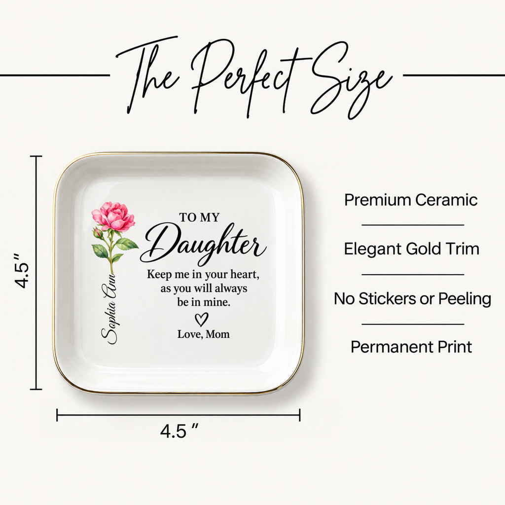 What Comes Next Gift for Daughter from Mom, Personalized Flower Jewelry Dish from Mom