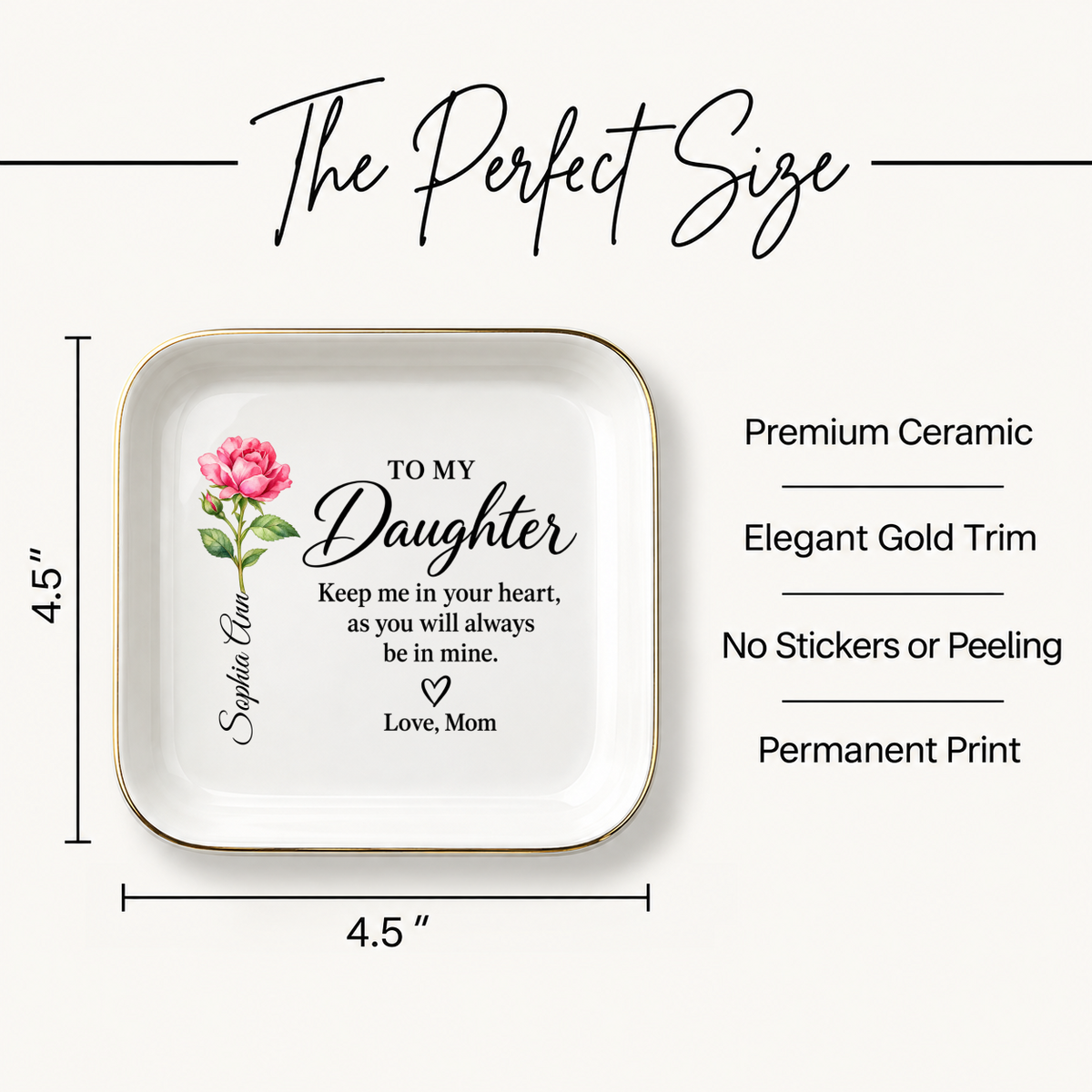 What Comes Next Gift for Daughter from Mom, Personalized Flower Jewelry Dish from Mom