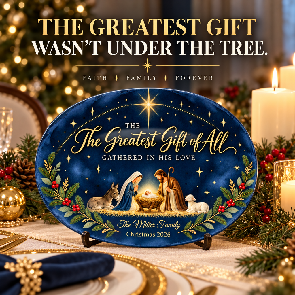 Gathered in His Love Personalized Nativity Platter