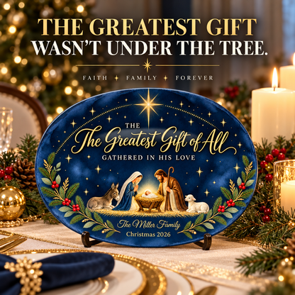 Gathered in His Love Personalized Nativity Platter
