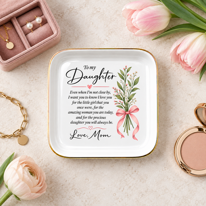Floral Daughter Jewelry Dish from Mom | Mother-Daughter Keepsake