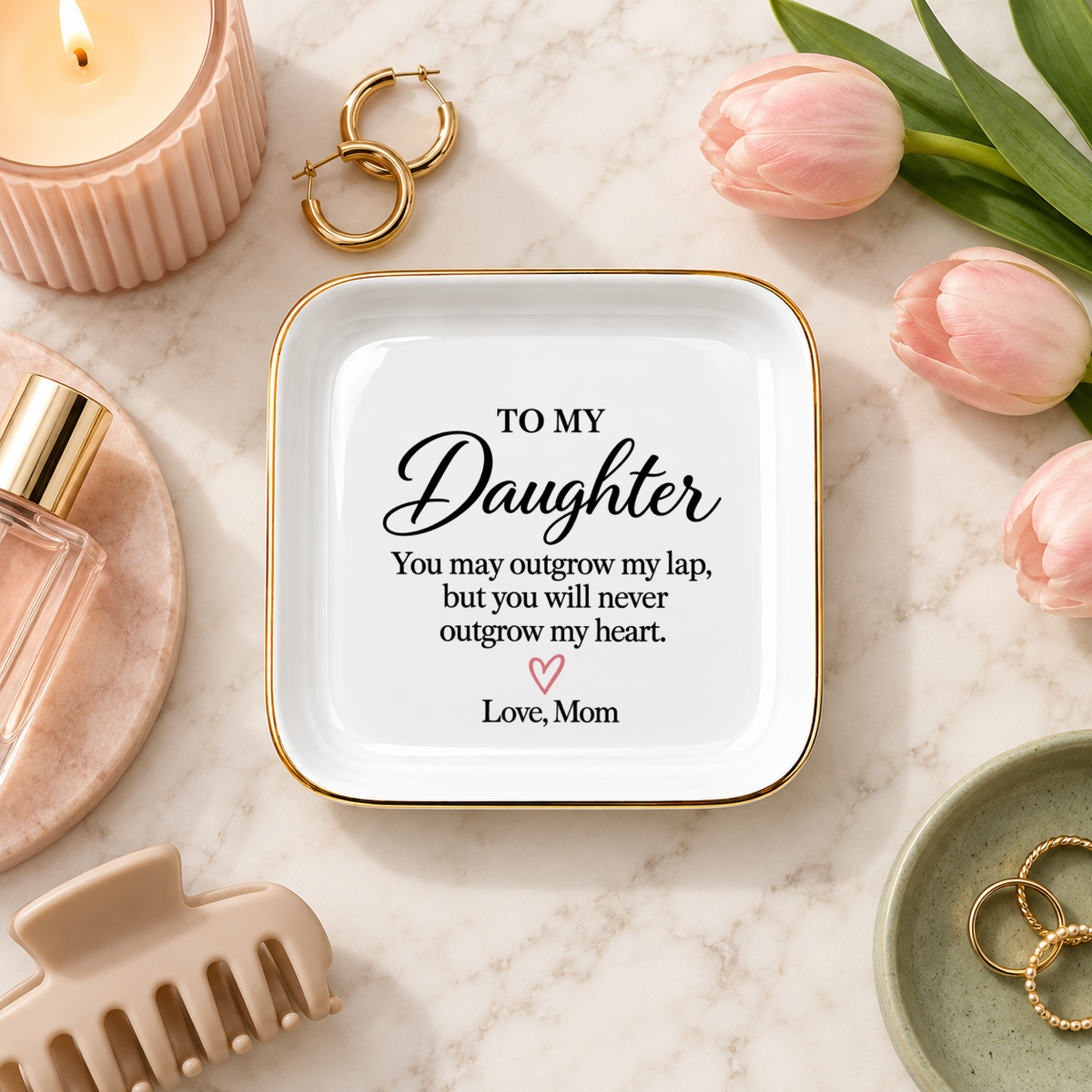 Daughter Jewelry Dish | Never Outgrow My Heart