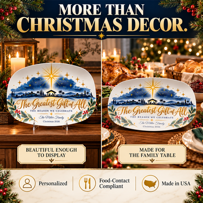 Bethlehem Star Personalized Nativity Christmas Platter