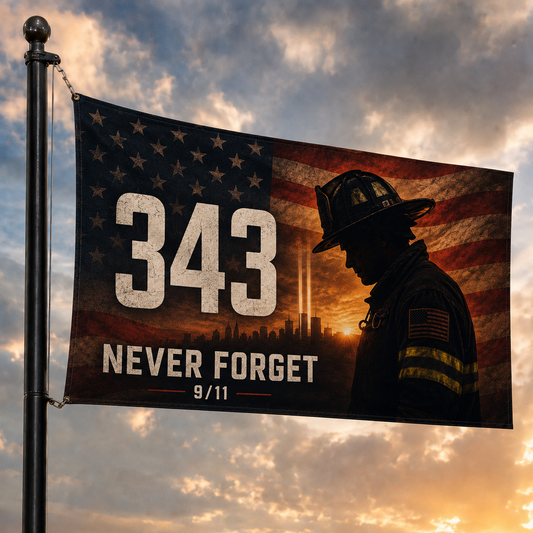 343 Never Forget 9/11 Remembrance Flag