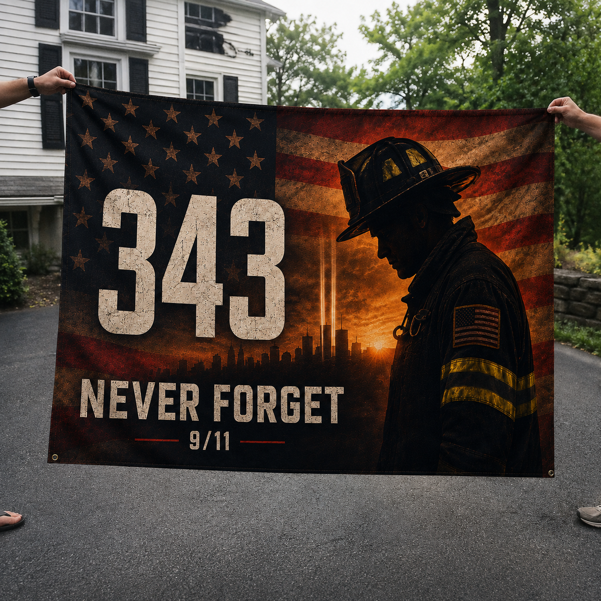 343 Never Forget 9/11 Remembrance Flag