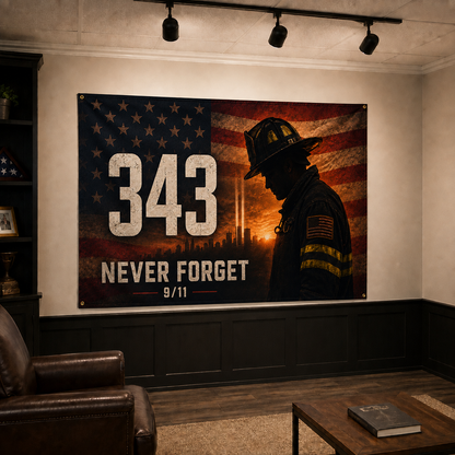 343 Never Forget 9/11 Remembrance Flag
