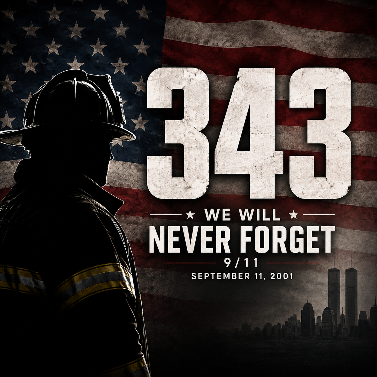 25 Years -  343 Never Forget 9/11 Flag