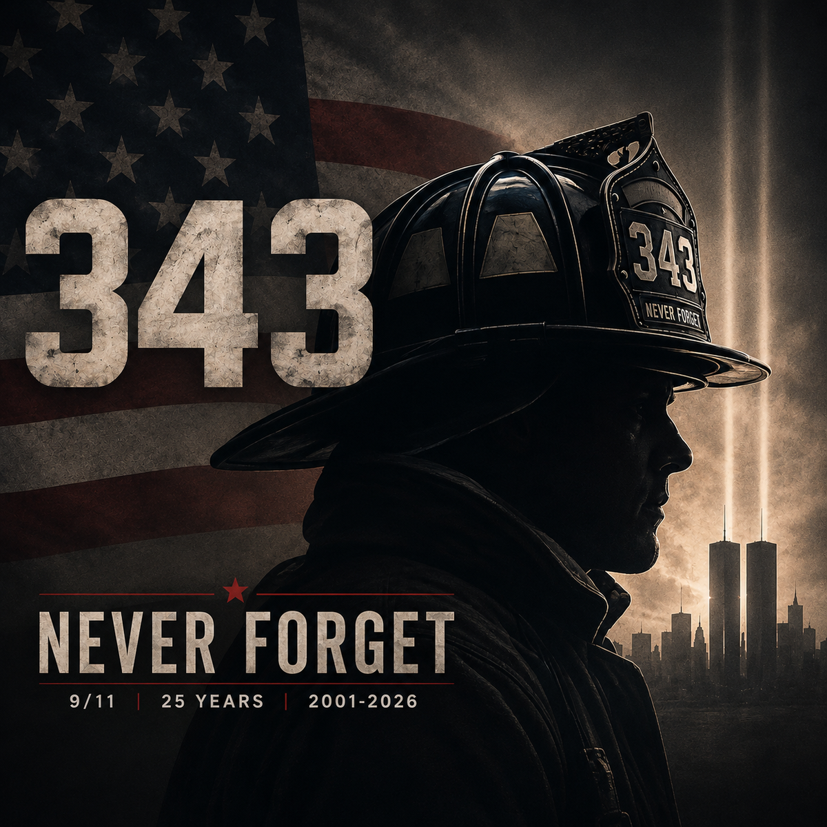 Never Forget 343 9/11 Flag