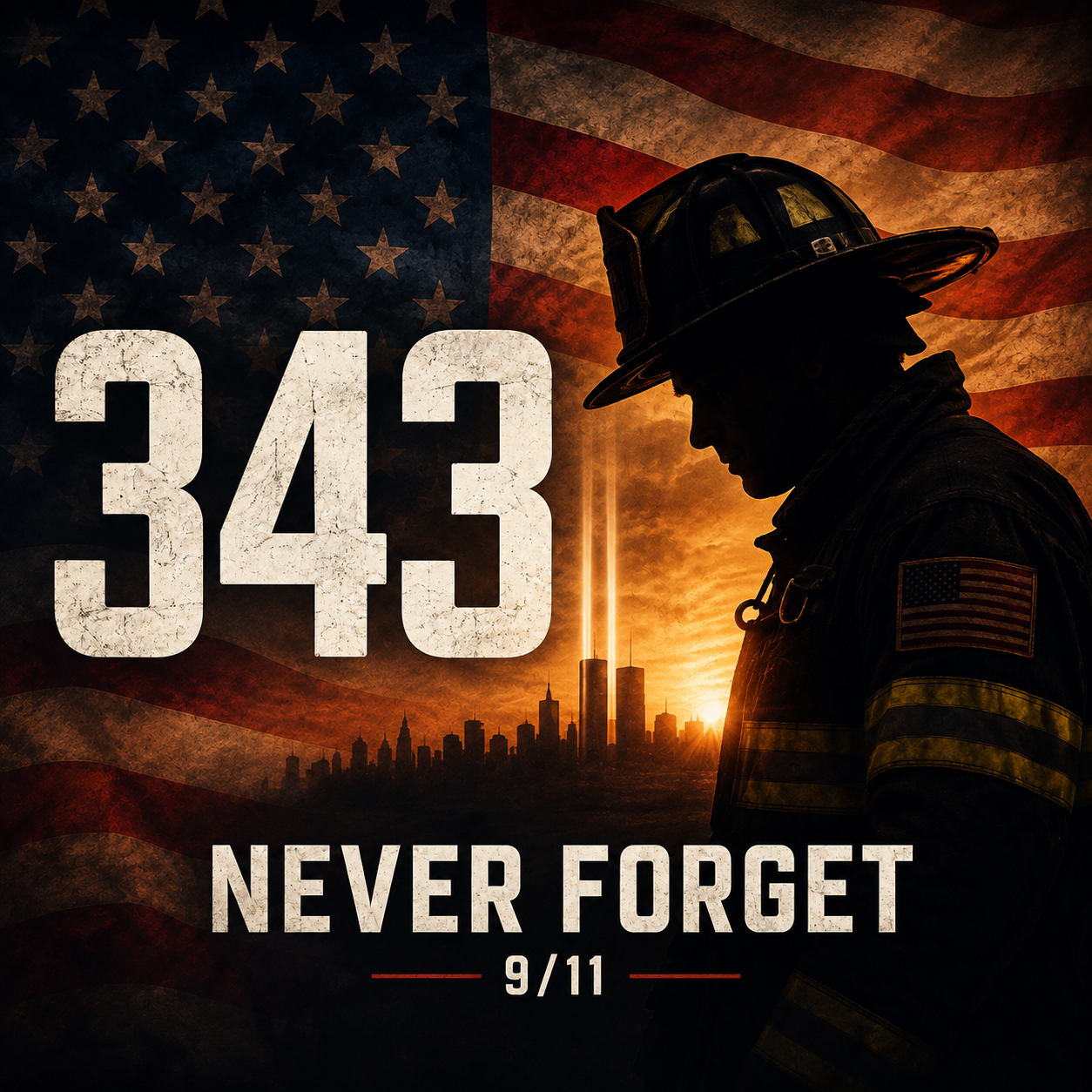 343 Never Forget 9/11 Remembrance Flag
