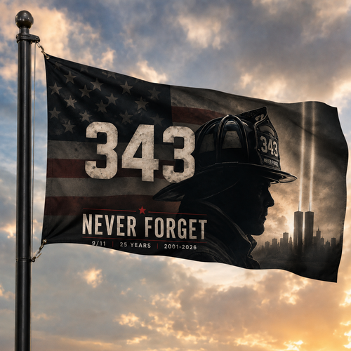 Never Forget 343 9/11 Flag