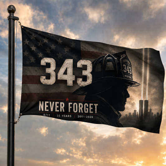 Never Forget 343 9/11 Flag