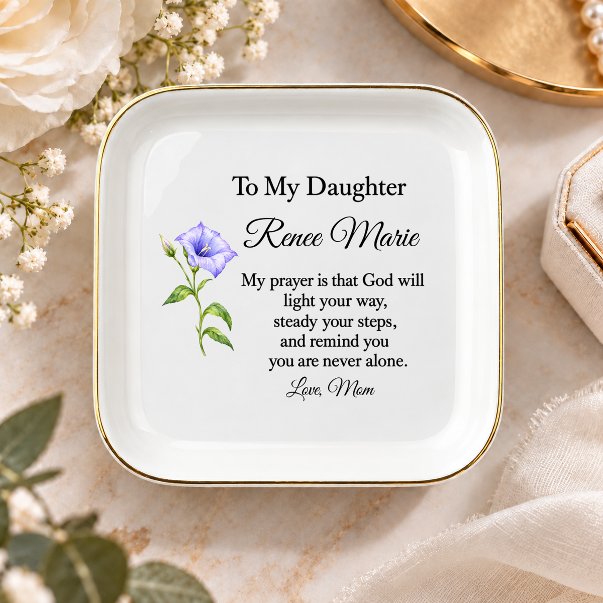Personalized Christian Jewelry Dish for Daughter from Mom – My Prayer