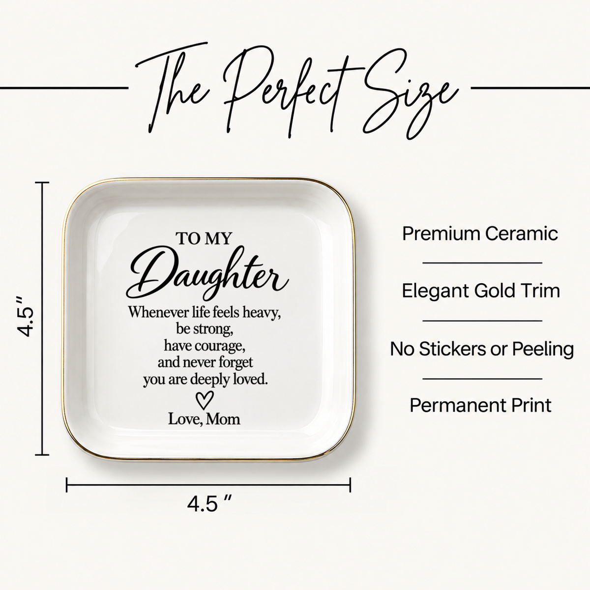 Daughter Encouragement Dish | Be Strong, Have Courage