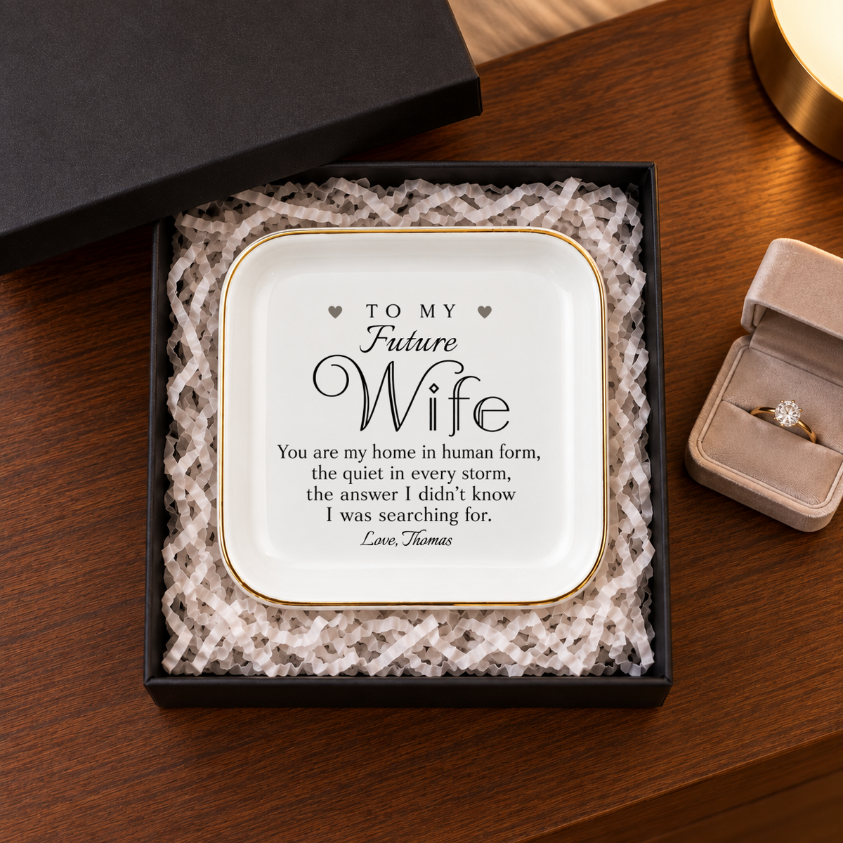 Personalized Future Wife Jewelry Dish | Romantic Ring Holder