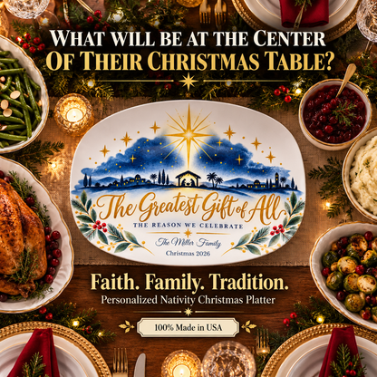 Bethlehem Star Personalized Nativity Christmas Platter