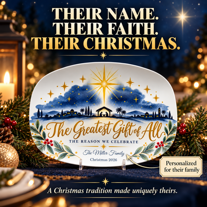 Bethlehem Star Personalized Nativity Christmas Platter