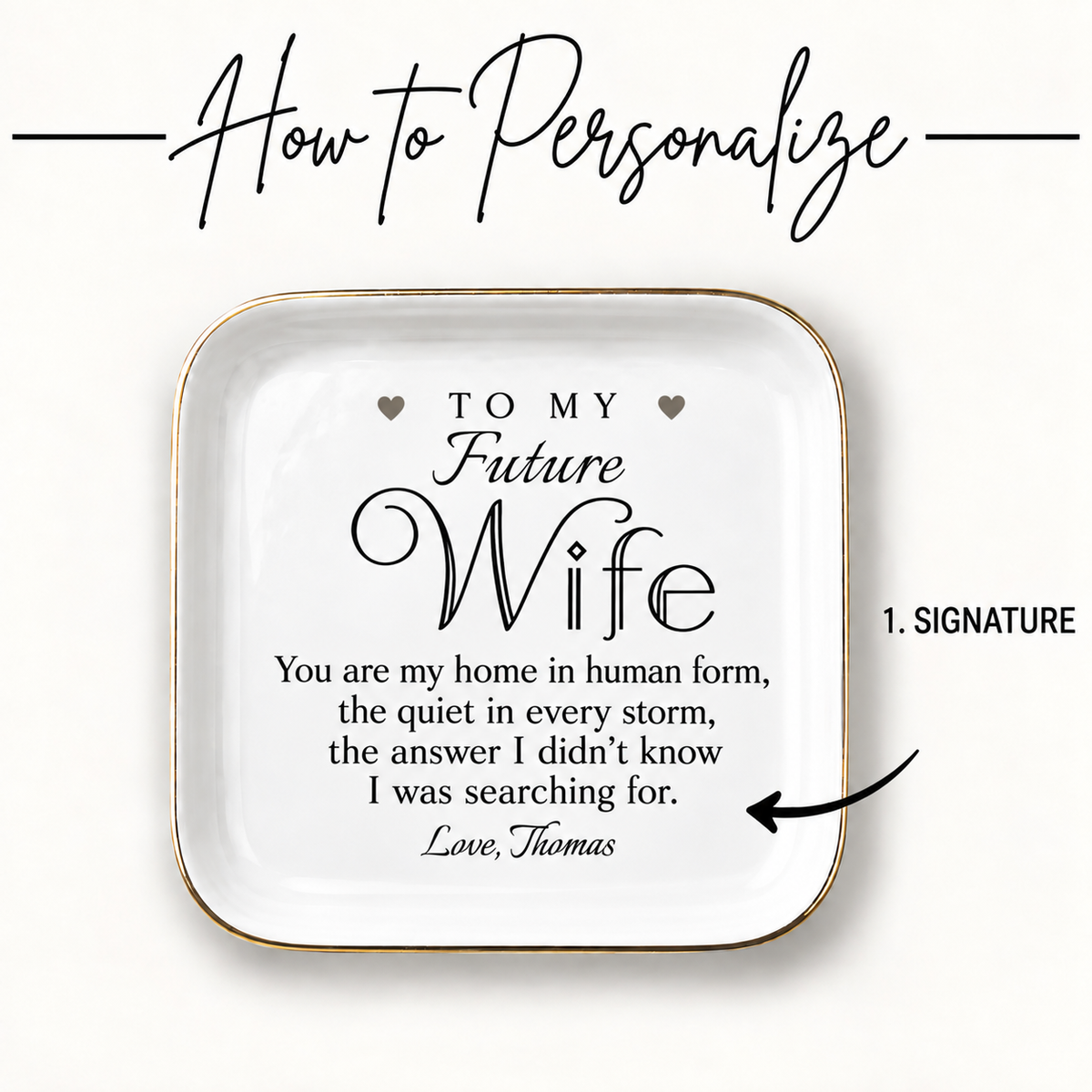 Personalized Future Wife Jewelry Dish | Romantic Ring Holder
