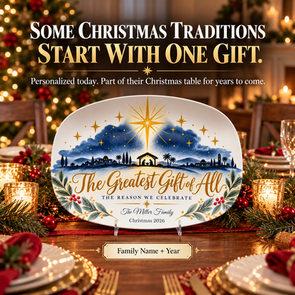 Bethlehem Star Personalized Nativity Christmas Platter