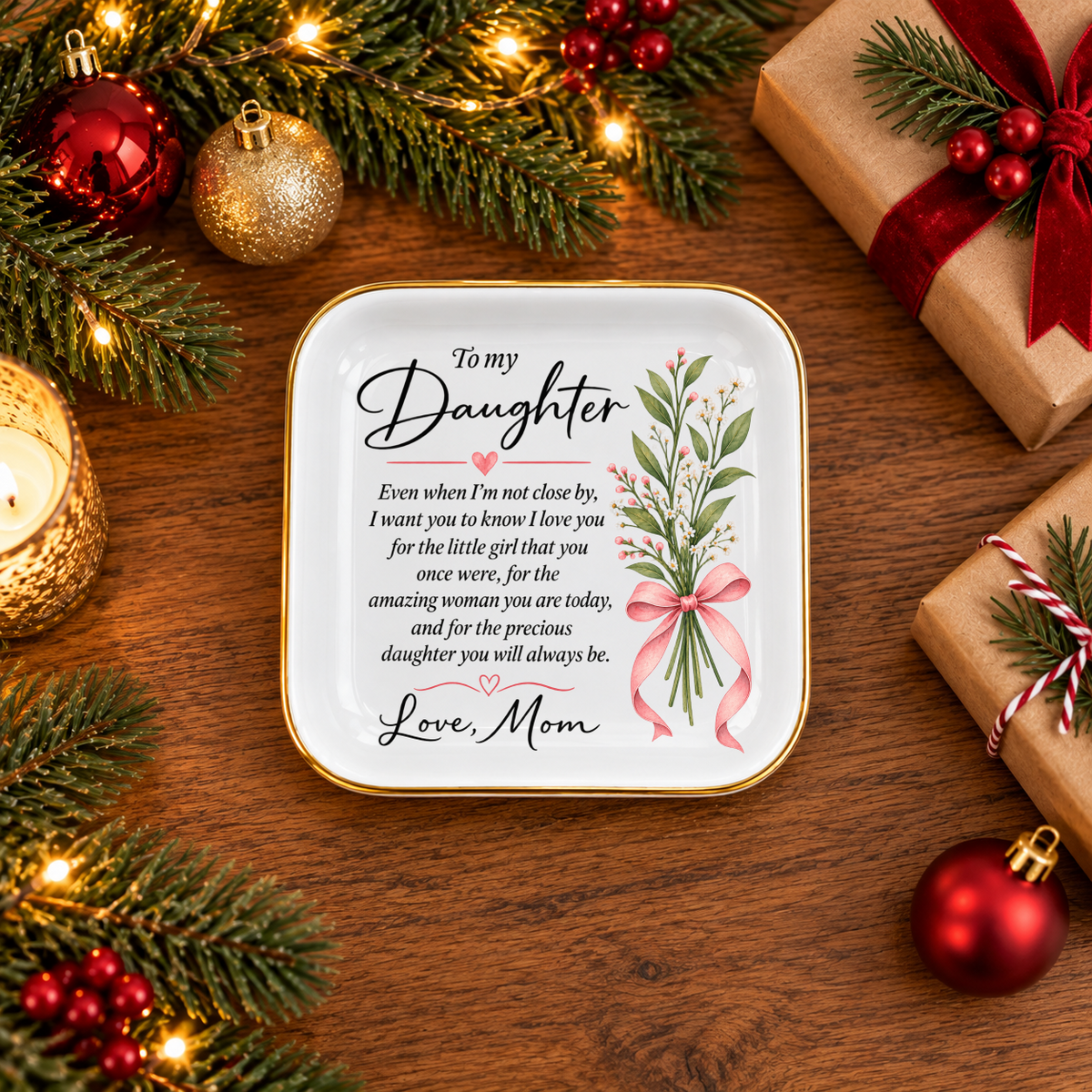 Floral Daughter Jewelry Dish from Mom | Mother-Daughter Keepsake