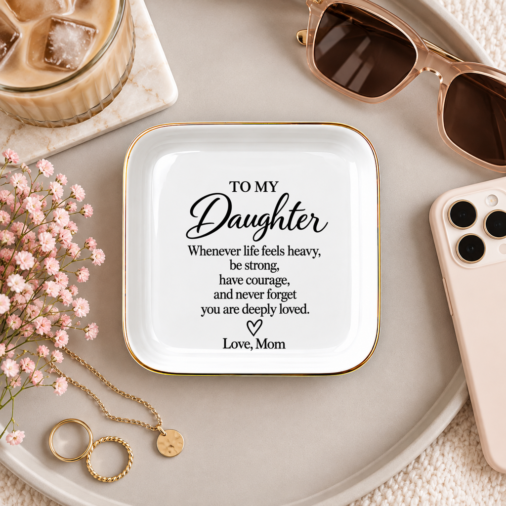 Daughter Encouragement Dish | Be Strong, Have Courage