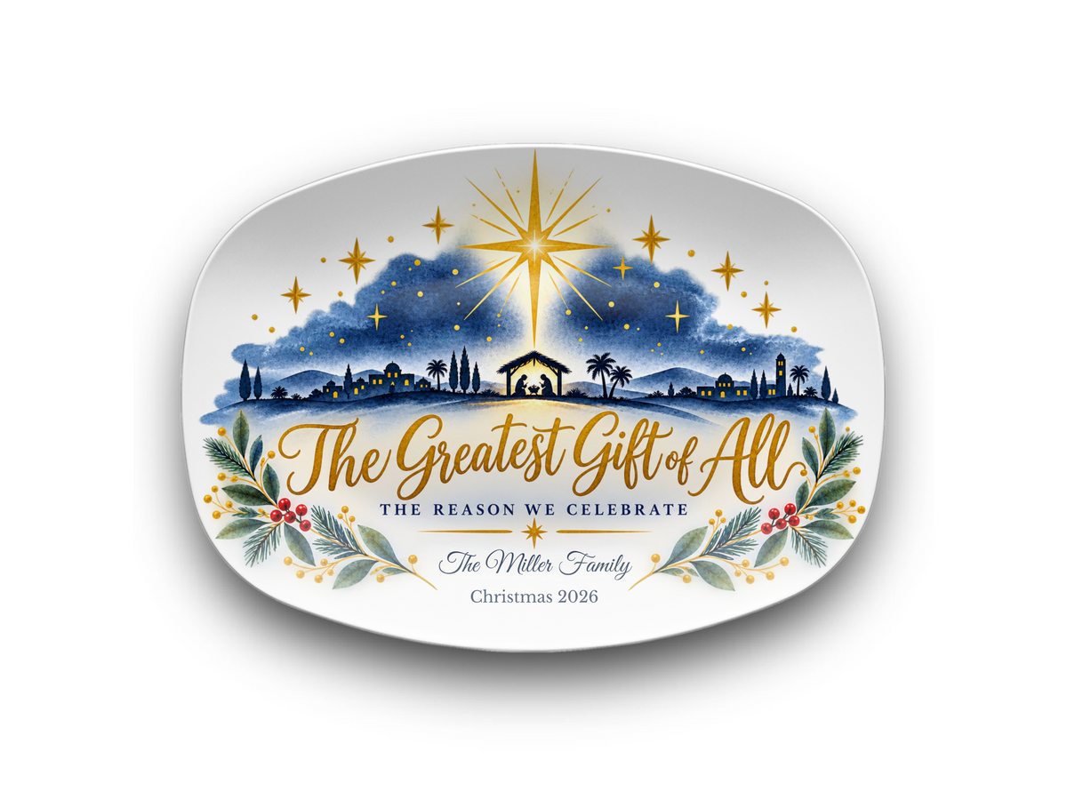 Bethlehem Star Personalized Nativity Christmas Platter